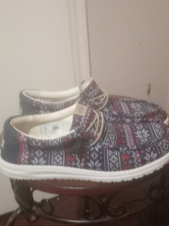 Hey Dude Other - Men's Hey Dude Wally Winter Sweater Fair Isle Slip-On Shoes Navy US 12 EU 46